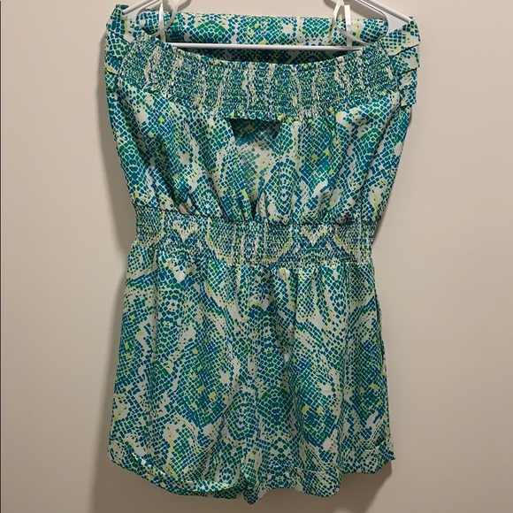 bebe- Vibrant Snake Print Romper💙💚💛 - Picture 2 of 7